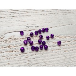 20 Perles Abacus 6 mm Violet Metallisé