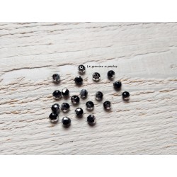 20 Perles Abacus 6 mm Noir et Argent