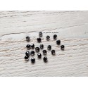 20 Perles Abacus 6 mm Noir et Argent