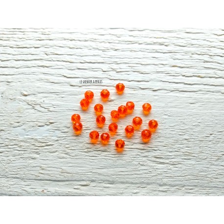 20 Perles Abacus 6 mm Orange