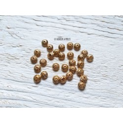 30 Perles CCB Soucoupes Or