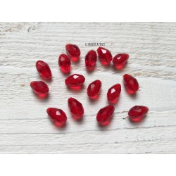 5 Perles Gouttes 12 x 8 mm Dark Rouge