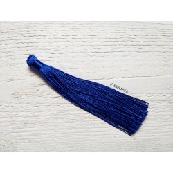 Grand pompon en coton * Bleu Roi 12 cm