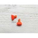 2 Petits Pompons coton * Orange Néon  * 1.5 cm