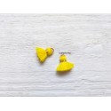 2 Petits Pompons coton * Jaune Canard * 1.5 cm
