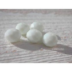 Perles ABACUS 10 mm Blanc x 5