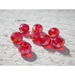 10 Perles ABACUS 8 mm Red AB