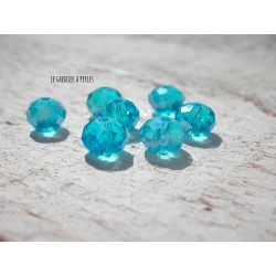 10 Perles ABACUS 8 mm Turquoise AB