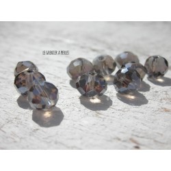 10 Perles ABACUS 8 mm Light Gris AB