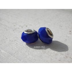 Perles à gros trou  9 x 12 mm Bleu Cobalt
