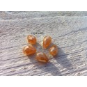 5 Perles Gouttes 12 x 8 mm Pêche Irisé