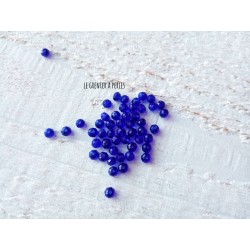 50 Perles Abacus 4 mm Bleu Cobalt