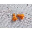 2 Petits Pompons coton * Orange * 2 cm