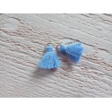 2 Petits Pompons coton * Bleu Pastel * 2 cm