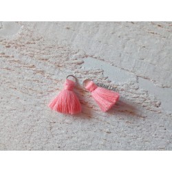 2 Petits Pompons coton * Rose Saumon * 2 cm