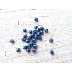 50 Toupies 4 mm Bleu Pailleté