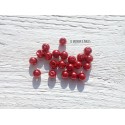 Perles Rondes 8 mm Nacrées Rouge  x 20