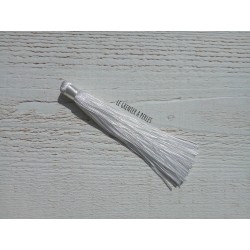 Grand pompon en coton * Blanc 12 cm