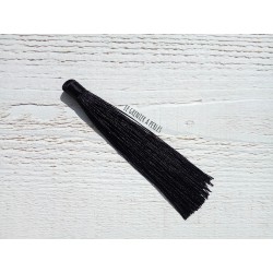 Grand pompon en coton * Noir 12 cm
