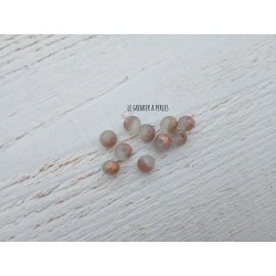 Perles ABACUS 8 mm Beige Opal Irisé X 10