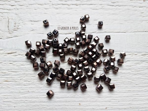 25 Perles CUBES 4 mm Copper