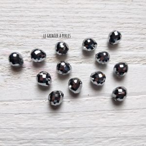 5 Perles Poires 8 mm Argent