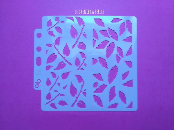 Pochoir souple 13 x 13 cm * plastique * pochoir N°7 Feuilles