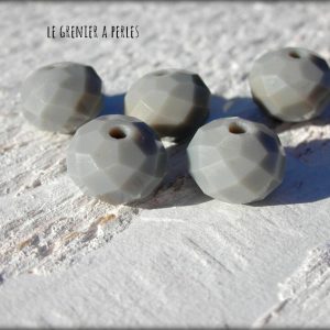 5 Perles ABACUS 10 mm Gris