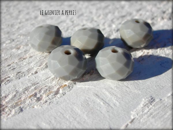 Perles ABACUS 10 mm Grey Jade Opal x 5