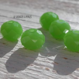 5 Perles ABACUS 10 mm OLIVINE OPAL