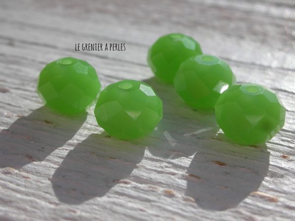 Perles ABACUS 10 mm OLIVINE OPAQUE x 5