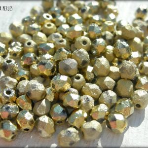 50 Facettes 4 mm ETCHED CRYSTAL AMBER FULL ( 26480 )