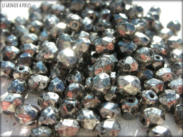 Facettes 4 mm CRYSTAL ANTIQUE CHROME ( 18549 )