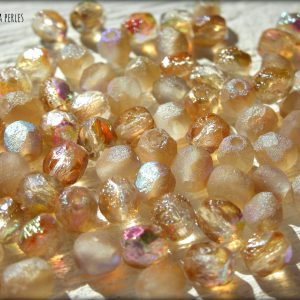 50 Facettes 4 mm ETCHED CRYSTAL BROWN RAINBOW ( 98582R )