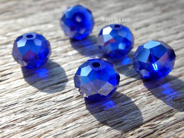 Perles ABACUS 10 mm Cobalt AB x 5