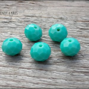 5 Perles ABACUS 10 mm Green Turquoise