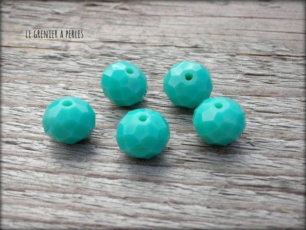 Perles ABACUS 10 mm Green Turquoise x 5