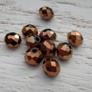 10 Perles ABACUS 8 mm BRONZE