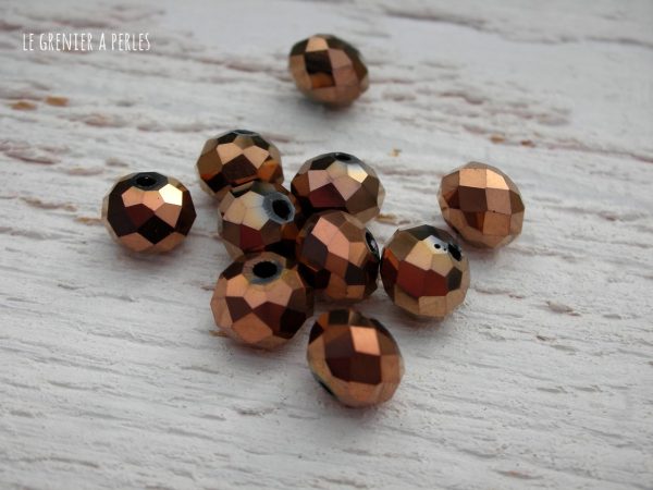 Perles ABACUS 8 mm BRONZE X 10