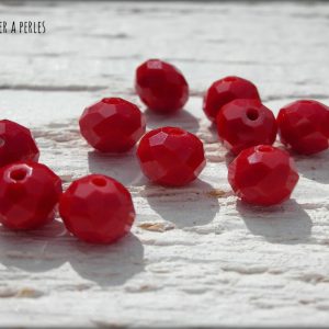 10 Perles ABACUS 8 mm RED OPAQUE