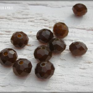 10 Perles ABACUS 8 mm Chocolat Opal