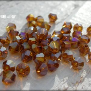 50 Toupies 4 mm Smoked Topaz AB