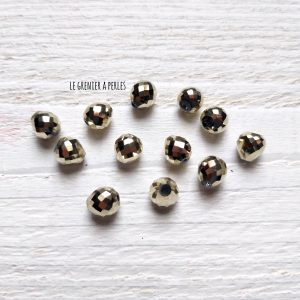 5 Perles Poires 8 mm Dark Gold AB