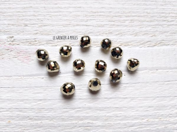 5 Perles Poires 8 mm Dark Gold AB