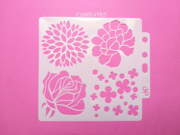 Pochoir souple 13 x 13 cm n° 83 Fleurs