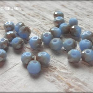 25 Perles Abacus 4 mm Bleu Pastel Irisé