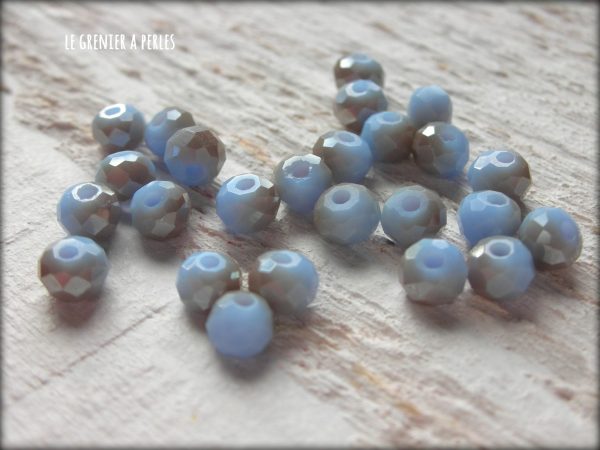 Perles Abacus 4 mm Bleu Pastel X 25