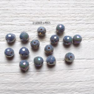 5 Perles Poires 8 mm Gris AB