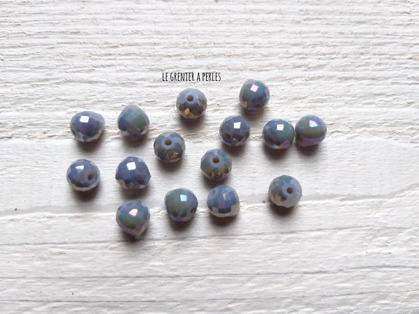 5 Perles Poires 8 mm Gris AB