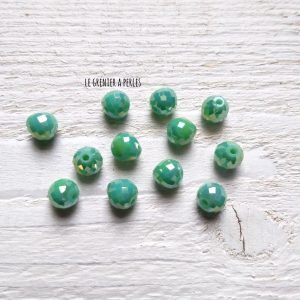 5 Perles Poires 8 mm Vert Pastel AB